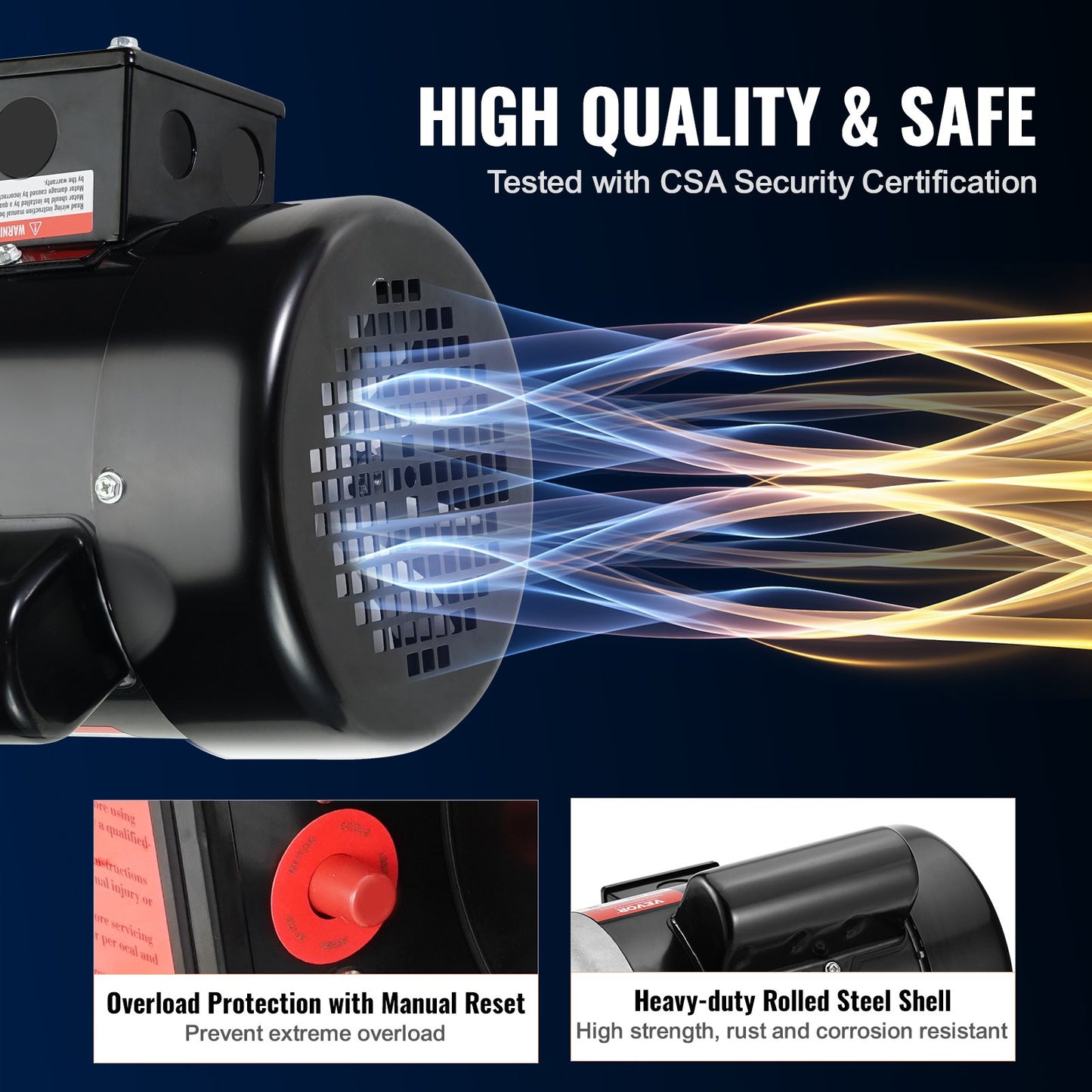 0.75HP Electric Motor 1725rpm, AC 115V/230V, 56 Frame, Air Compressor Motor Single Phase, 5/8' Keyed Shaft, CW/CCW Rotation For Agricultural Machinery And General Equipment