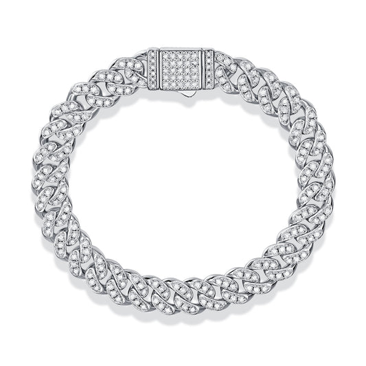 1The Light Of Faith Luxury Fashion Mossan Diamond S925 Silver Bracelet Prohibit TikTok sales