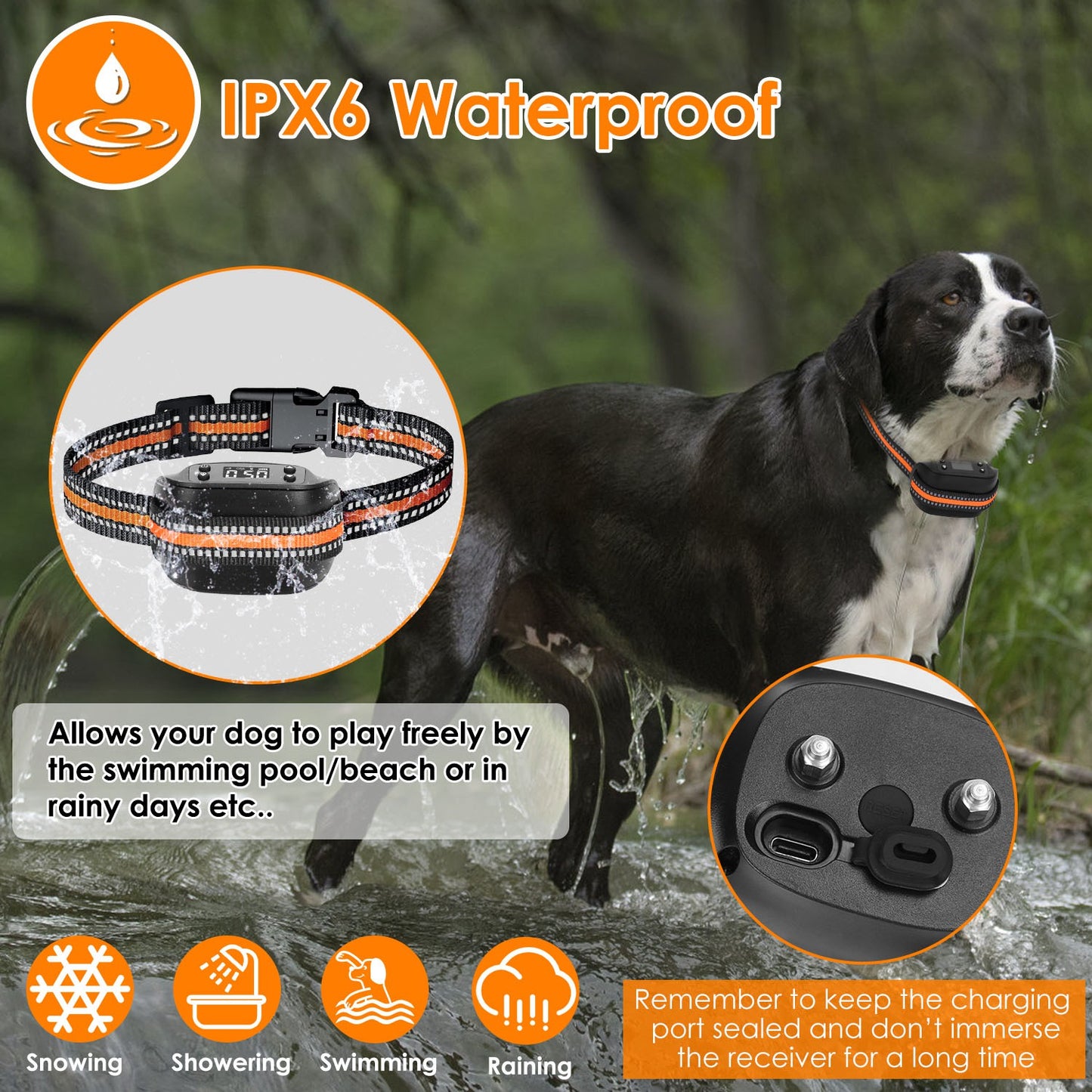2 In 1 Dog GPS Fence Tracker Wireless GPS Dog Fence GPS Dog Collar With 32-2887FT Radius IPX6 Waterproof For Small Medium Large Dogs