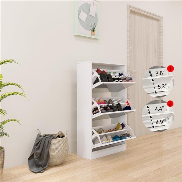 Narrow Shoe Storage Cabinet With Mirror