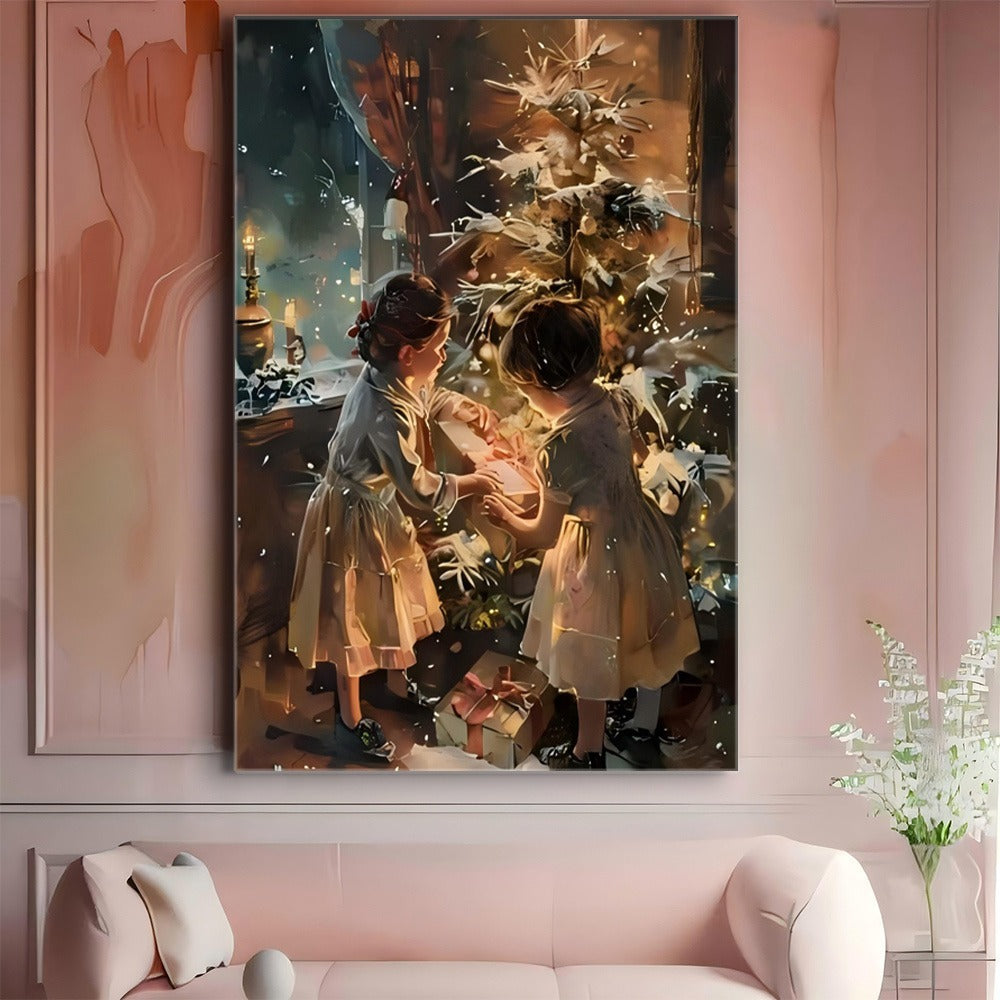 1pc Wrapped Canvas Painting, Wall Decor Living Room, Room Decor, Home Decor, Canvas Print Wrapped In Pine Frame For Holiday Celebrations, Holiday Wall Decoration, Seasonal Home Decoration Pendant