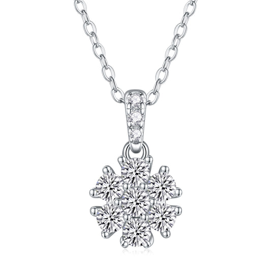 Snowflake Dance - A Fashionable And Luxurious Diamond Jewelry Pendant Set With Moissanite S925 Sterling Silver And Platinum Plating