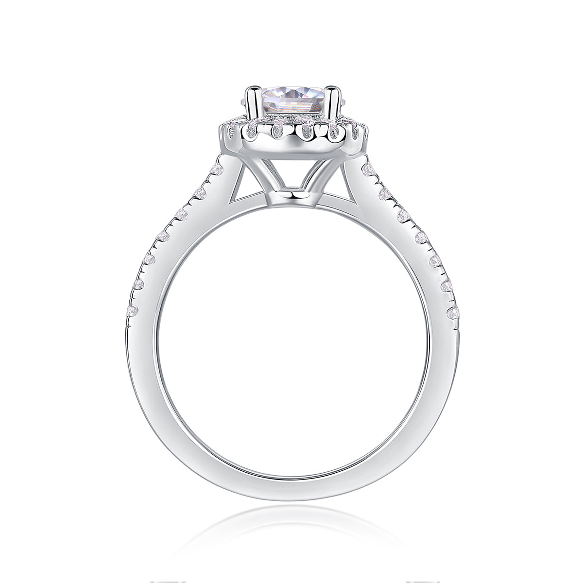 Hug Your Lover With A Large Diamond Ring Luxury Fashion Set With Moissanite Silver Ring