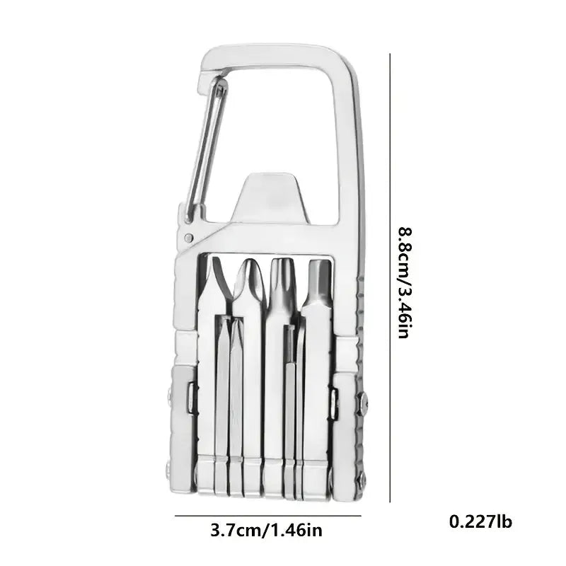 13 In 1 Multi-function Gadgets Stainless Steel Combination Tools, Mobile Phone Holder, Folding Outdoor, Bottle Opener, Screwdriver, Hiking Buckle, Knife