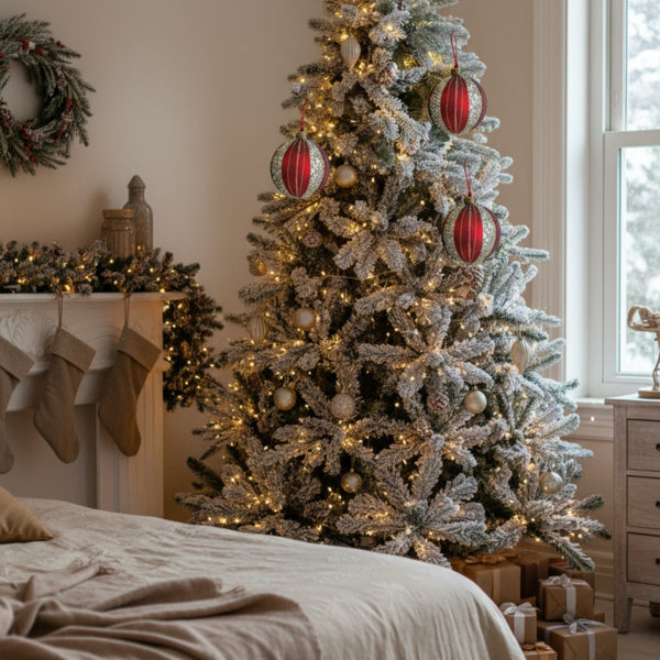 4PCS Set  Christmas Glass Ball Ornaments Holiday Tree Hanging Decorations Party Decor Supplies FBA Shipment