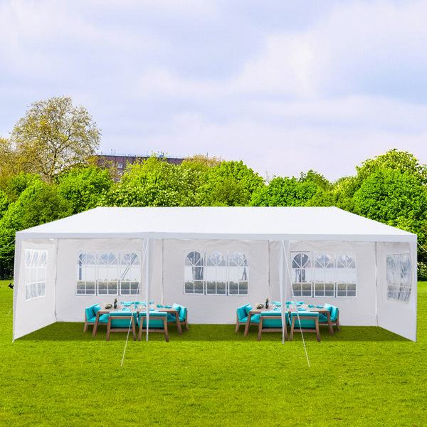 5-Sided Outdoor Party Tent Iron PE Cloth Spiral Pipe Pergola