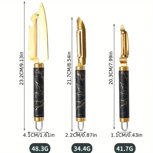 Professional Multifunctional Stainless Steel Peeler Set - Anti-rust Kitchen Tool For Fruits, Vegetables, Fish Scales And Corn With Ergonomic Non-slip Grip, Fruit Peeler, Fish Scales, Potato Peeler, Co