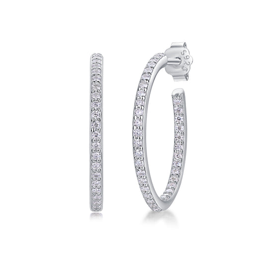 Ribbon - Square Moissanite S925 Sterling Silver Earrings With Platinum-plated Stud Earrings, A Fashionable And Luxurious Diamond Jewelry Accessory