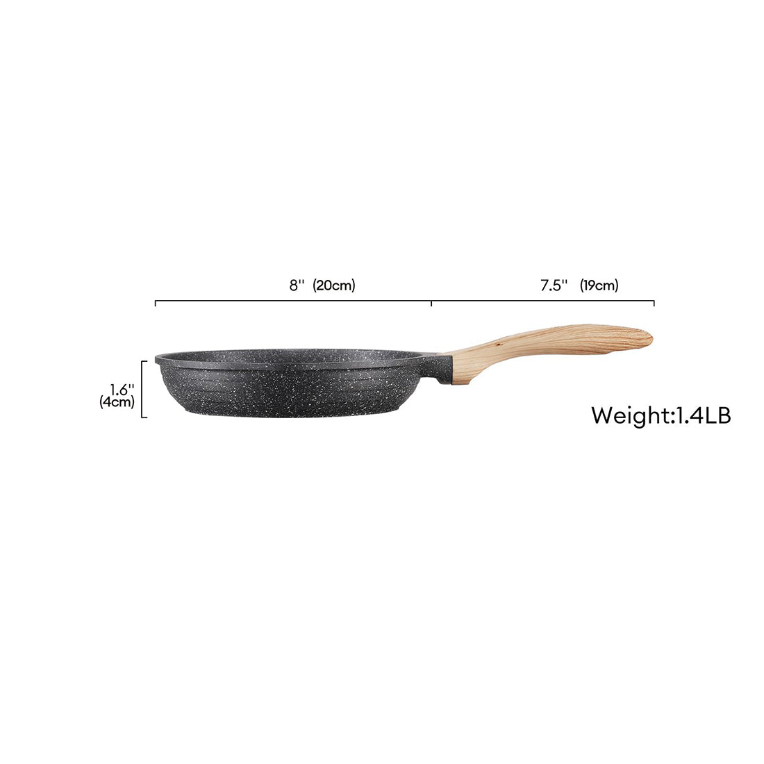 JEETEE 8 Inch Nonstick Frying Pan, Stone Coating Cookware, Nonstick Omelette Pan With Heat-Resistant Handle, Induction Skillet For Eggs