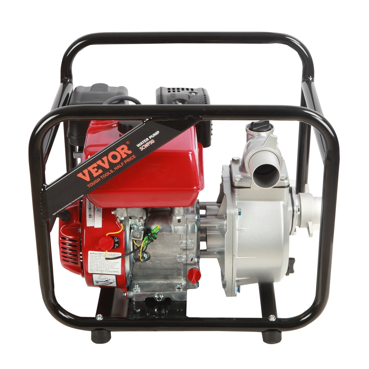 Gasoline Engine Water  2-inch, 7HP 142 GPM, 148ft Lift, 22ft Suction, 4-Stroke Gas Powered Trash Water Transfer  Portable High Pressure With 25ft Hose For Irrigation Pool, EPA Certified