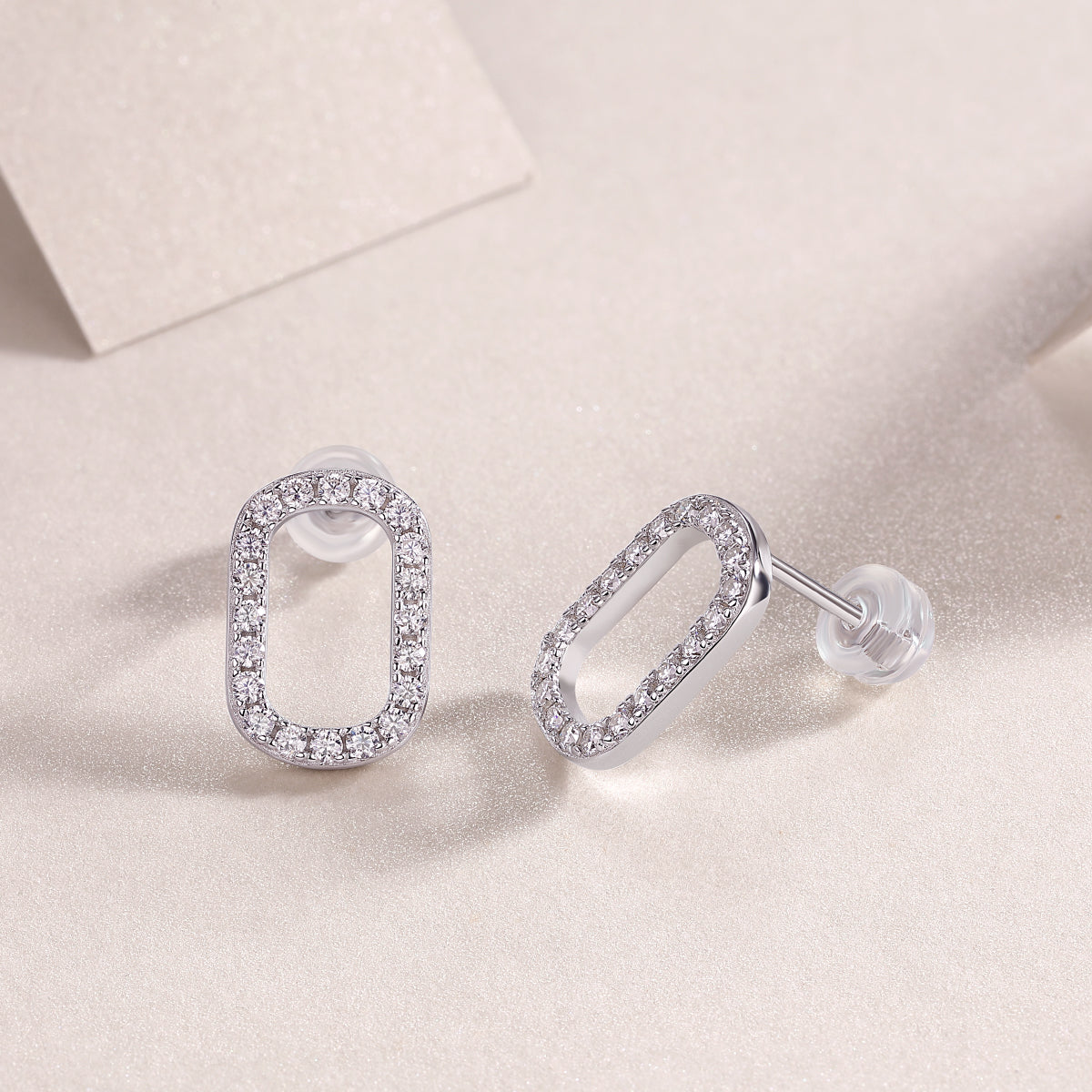 1Return To Simplicity - Fashionable, Trendy And Affordable Jewelry Set With Moissanite S925 Sterling Silver And Platinum-plated Stud Earrings Prohibit TikTok sales