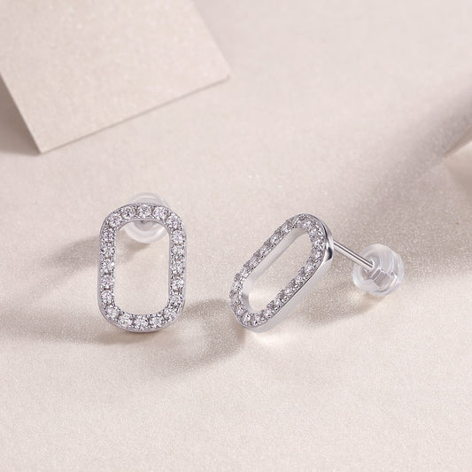 1Return To Simplicity - Fashionable, Trendy And Affordable Jewelry Set With Moissanite S925 Sterling Silver And Platinum-plated Stud Earrings Prohibit TikTok sales
