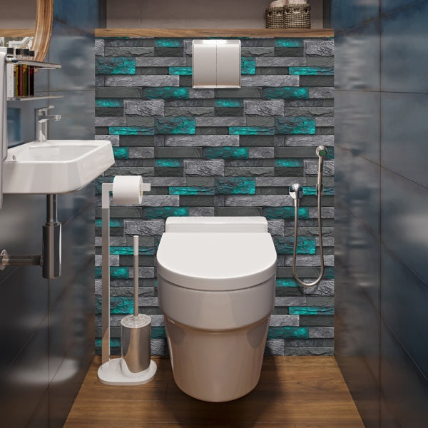 Modern Green Marble Stone Tile Peel And Stick Wallpaper Removable Self-Adhesive Wall Sticker Wallpaper PVC Home Decoration