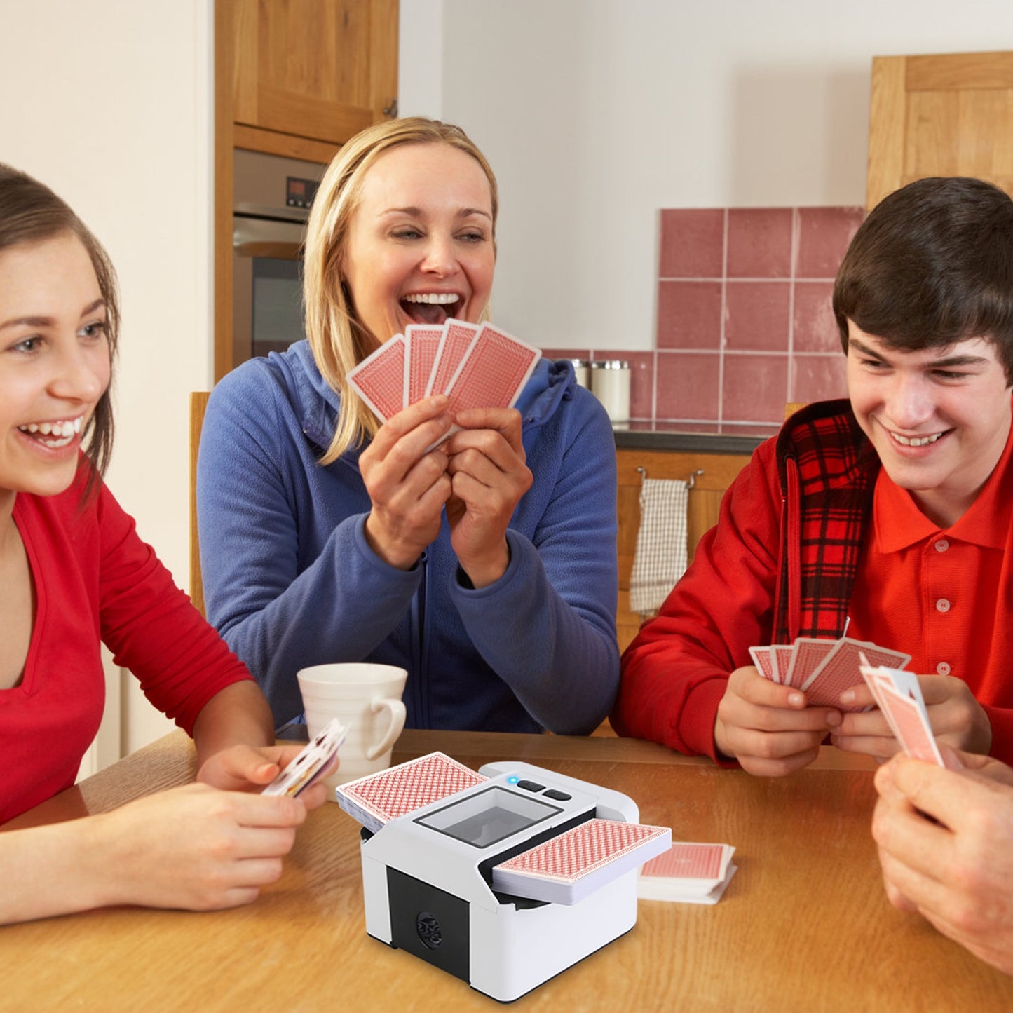 1Pc 2 Deck Rechargeable Automatic Card Shuffler Professional Card Shuffler For For Texas Hold'em Poker UNO With Auto Manual Mode Handheld Desktop