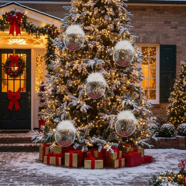 6PCS Set Glass Christmas Ornaments Decorative Hanging Balls For Tree & Holiday Party Decor Festive Home Decorations FBA Shipment