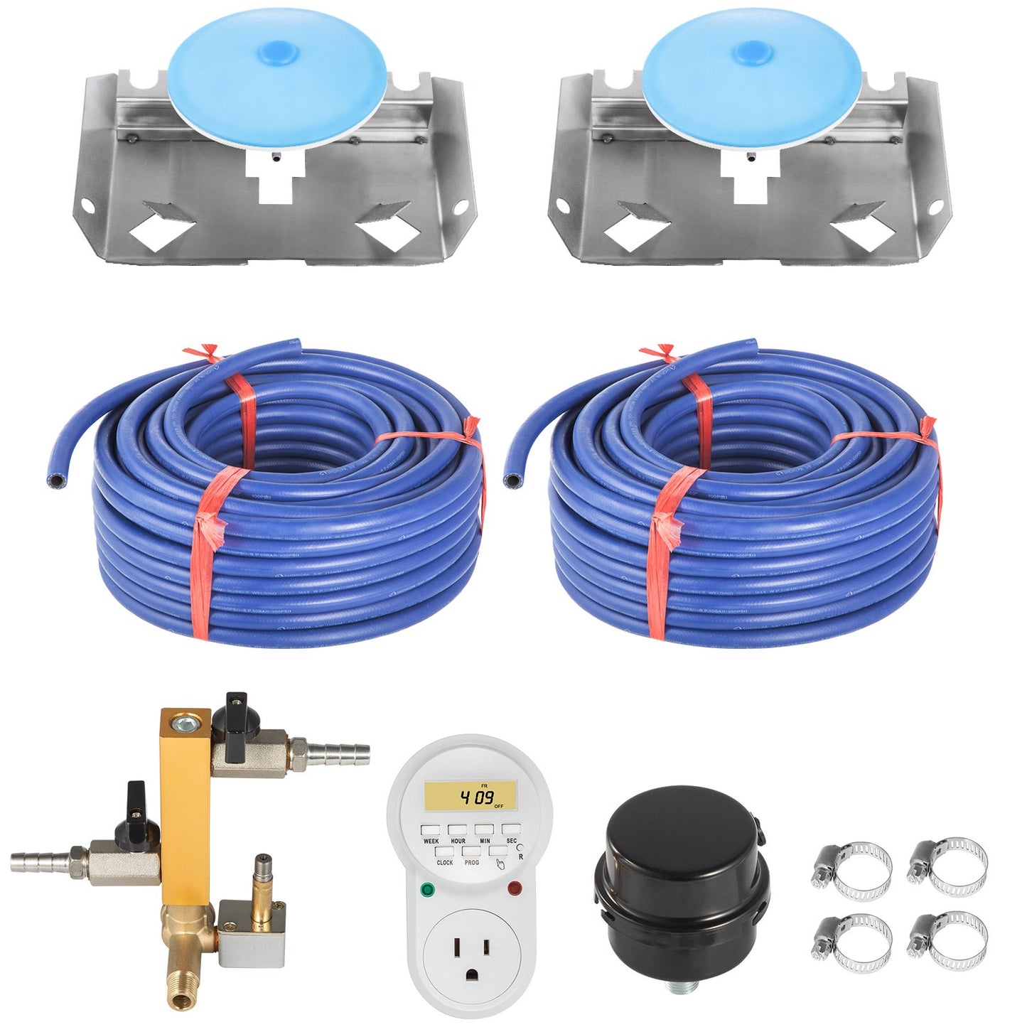 Pond Aerator, 550W Power, 5.2CFM For Up To 3 Acre 50Lake, Pond Aeration Kit Includes  Compressor  Weighted Tubings & 2 Diffusers