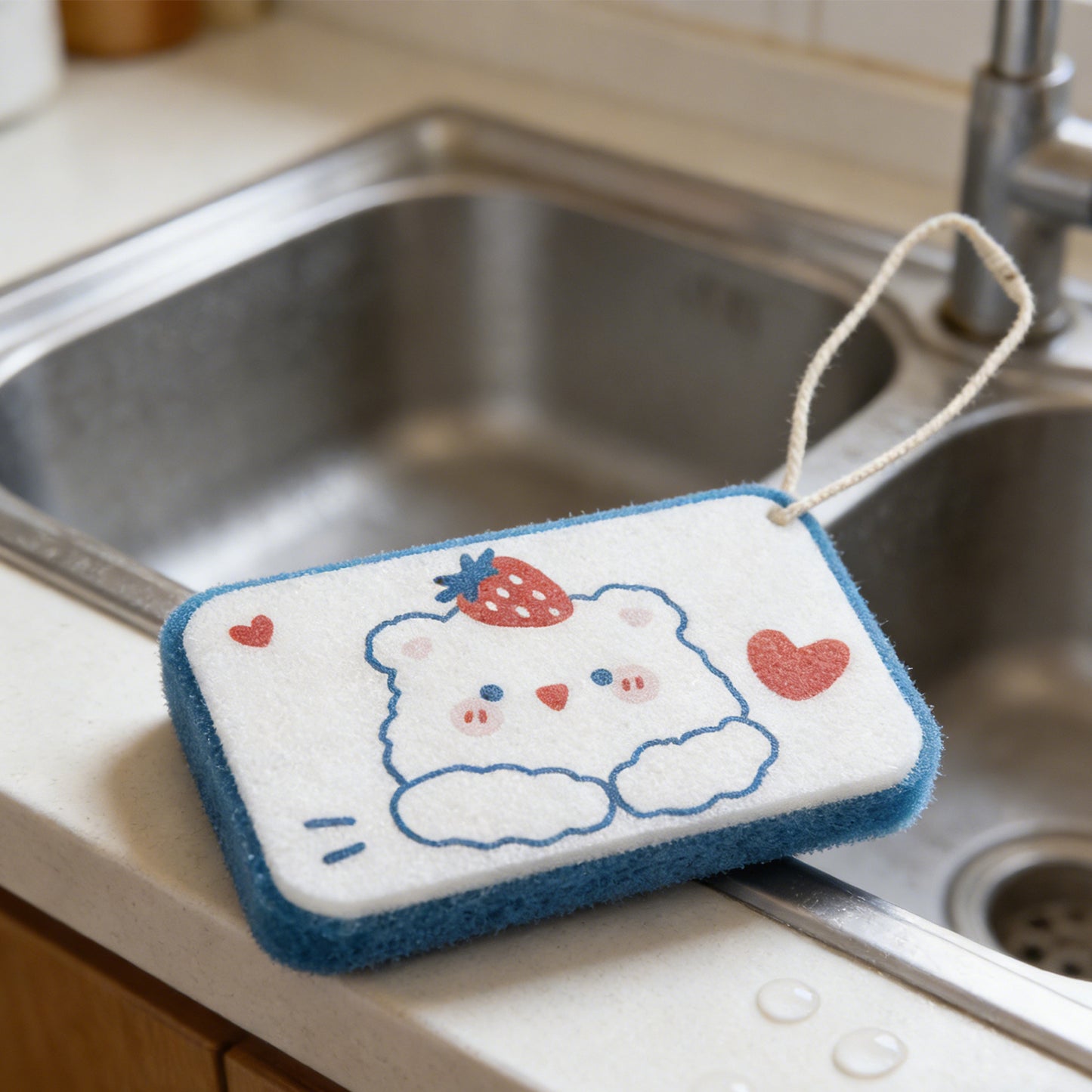 Strawberry Bear Dishwashing Sponge