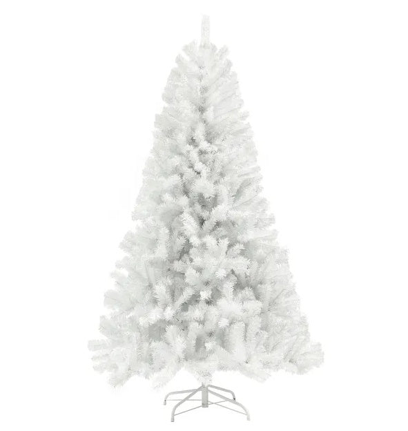 HOMCOM 9ft Tall Artificial Christmas Tree, Unlit Xmas Tree With 2132 Branch Tips, Auto Open, Steel Base, Holiday  For Home Office, White