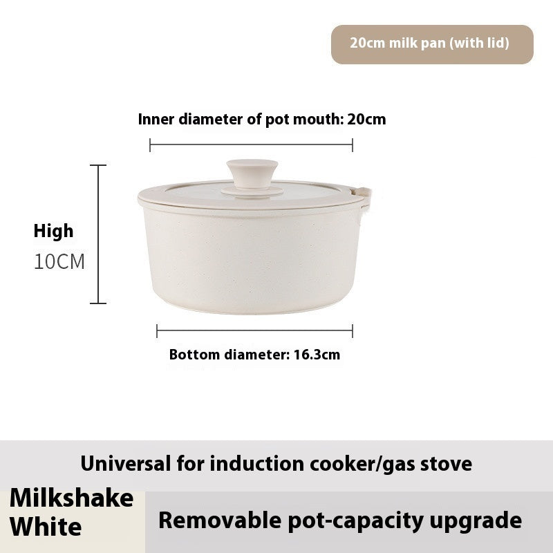 Removable Non-stick Life Smile Cookware Set Suit Medical Stone Pan Milk Pot