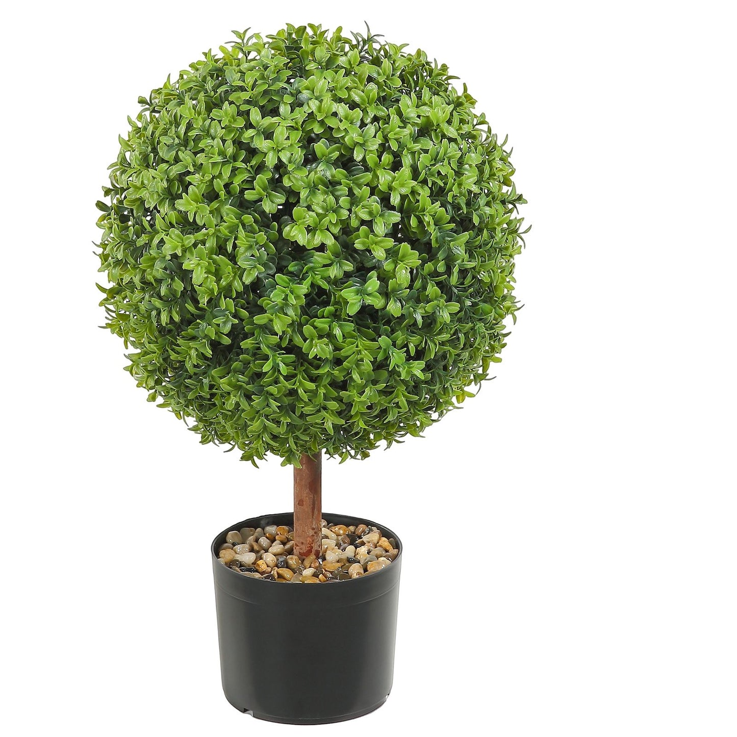 2x Artificial Boxwood Ball 40,6cm Garden Deco Boxwood In Flowerpot Ball Artificial Boxwood Ball Artificial Plant Made Of PE, Wood, PP Incl. 4 Pcs. Decorative Butterflies And 10 Pcs. Replacement