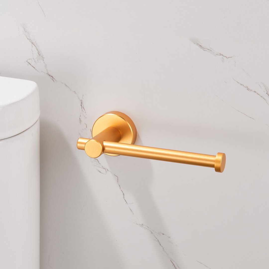 Toilet Paper Holder Brushed Gold Thicken Space Aluminum Toilet Roll Holder For Bathroom, Kitchen, Washroom Wall Mount