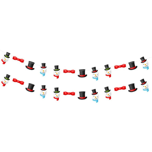 24PCS Christmas Banner Paper Christmas Sign Garland Gingerbread Man Snowman Hanging Christmas Bunting Garland For Christmas Party Decorations Xmas Holiday Home Decor