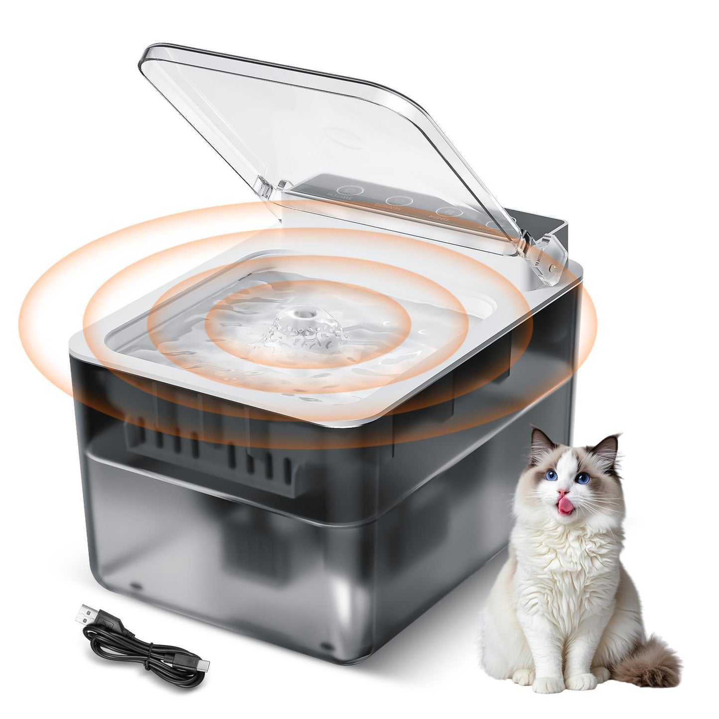 Wired Automatic Pet Fountain Water Dispenser Automatic Sensing Function