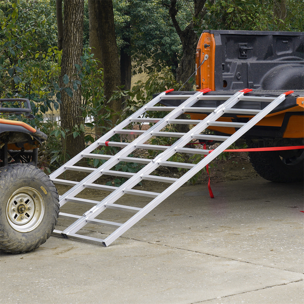 Tri-Fold Aluminum Loading Ramp 1500 Lbs 77in X 54in For Tractors ATVs UTVs