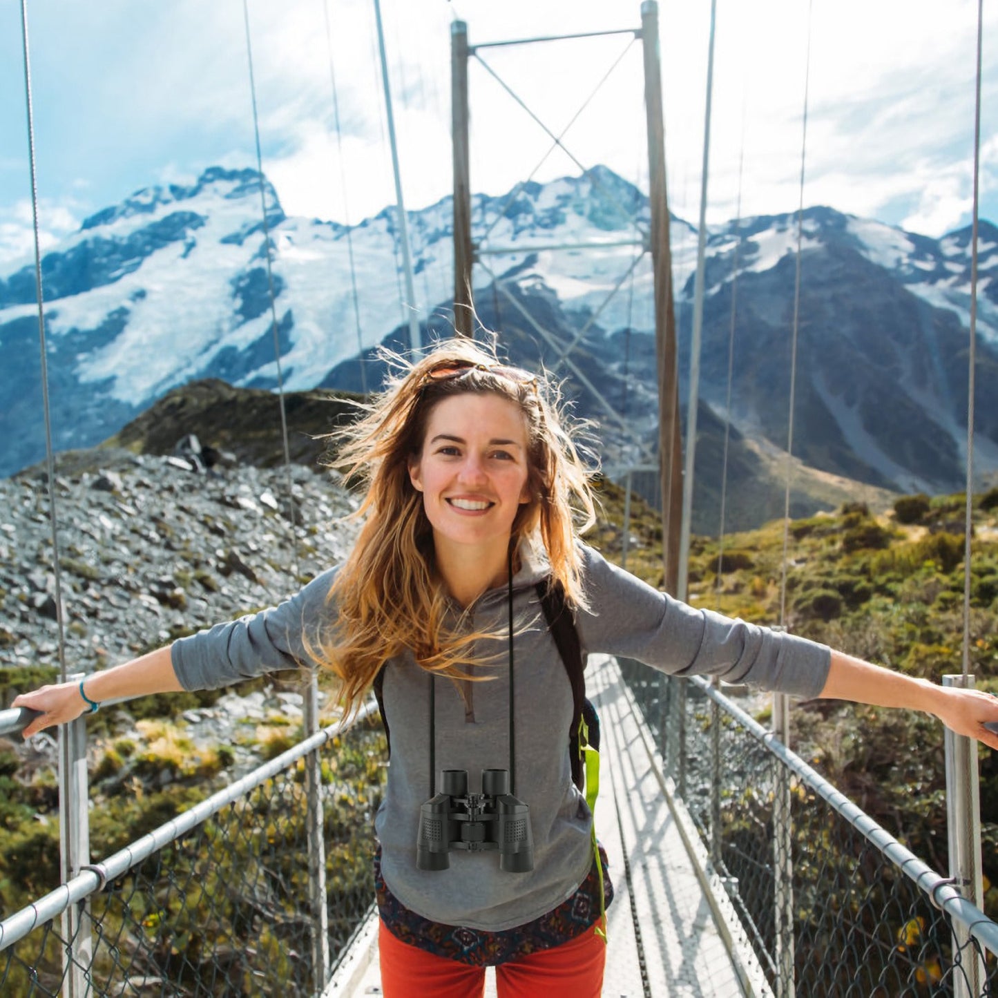 Portable HD Binoculars With FMC Lens Low Light Night Vision Telescope For Bird Watching Hunting Sports Events Concerts Adventure With Shoulder Strap Bag