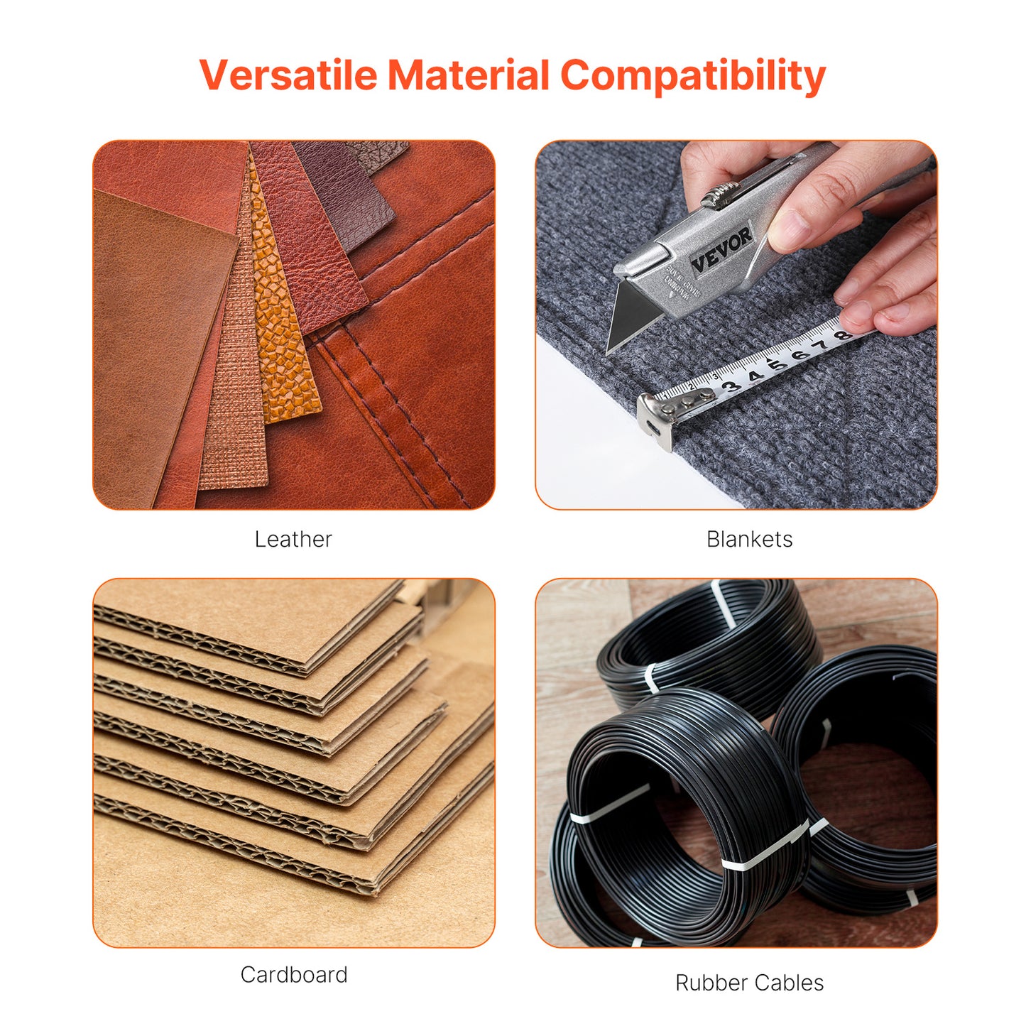 VEVOR Utility Knife Retractable Box Cutter With SK5 Sharp Blades Quick Change