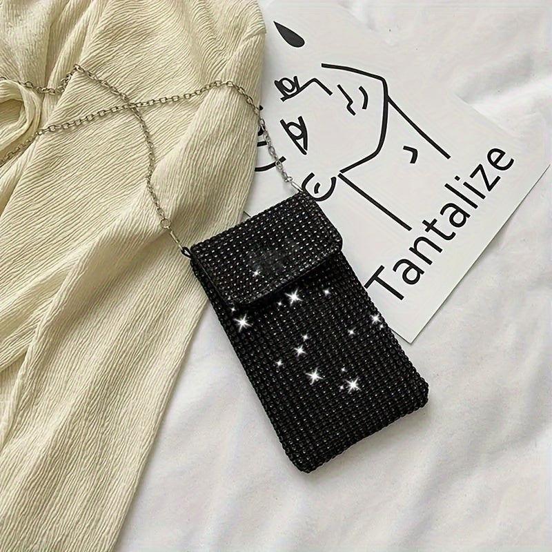 Women's Crossbody Bag Glitter Rhinestone Evening Bag Purse Sequin Wedding Handbag Cell Phone Purse Wallet