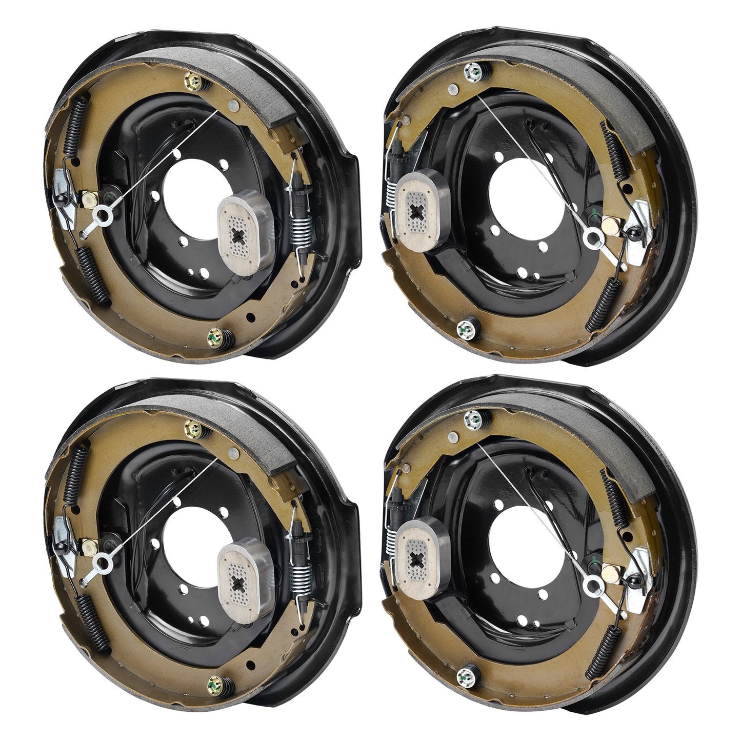 Electric Trailer Brake Assembly, Pairs Self-Adjusting Electric Brakes Kit For 7000 Lbs Axle, 5-Hole Mounting, Backing Plates For Braking System Part Replacement