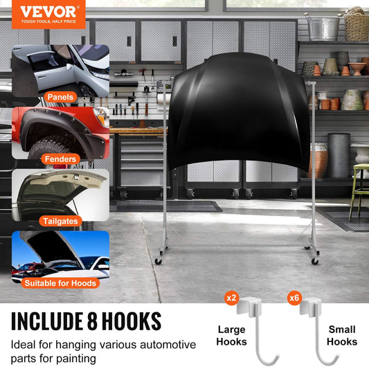 Newly Upgraded VEVOR Painting Rack Adjustable Paint Hanger 8 Hooks Auto Body Painting Stand