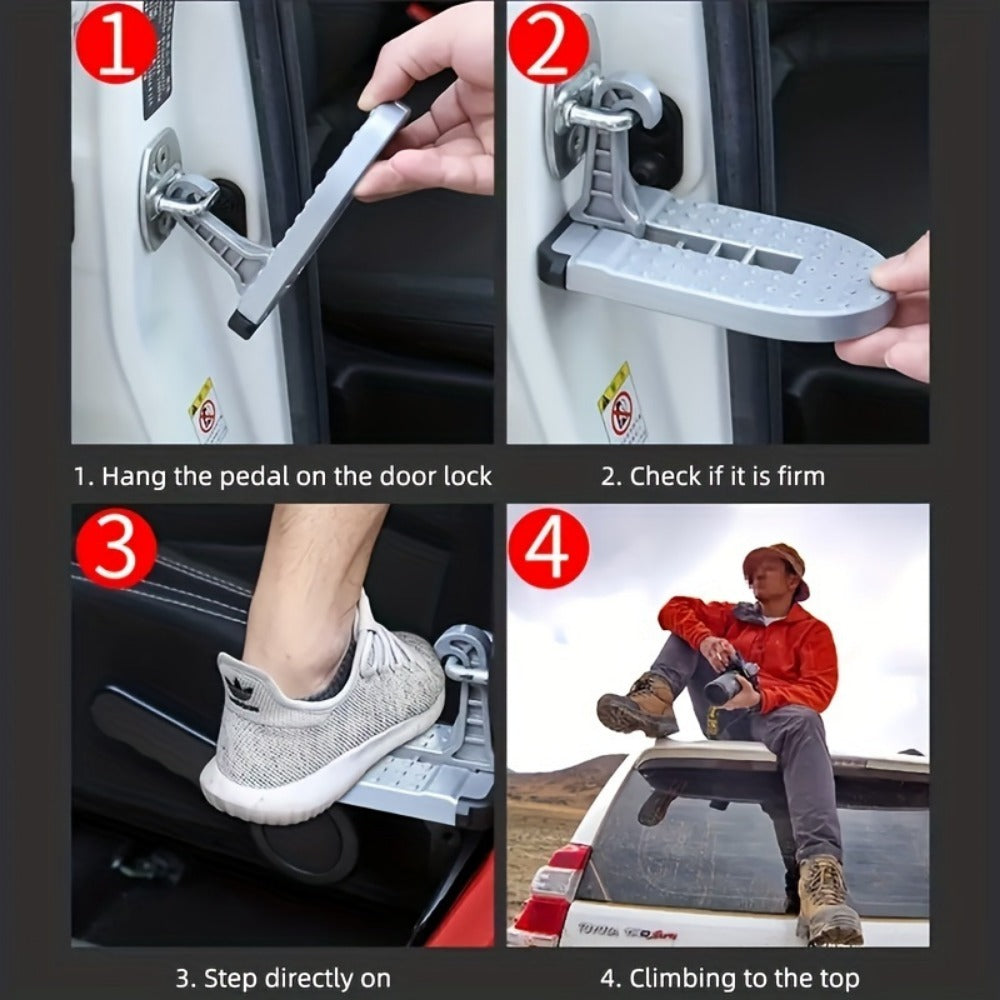 New Foldable Car Roof Rack Step Car Door Step Multifunction Universal Latch Hook Foot Pedal Aluminium Alloy Safety RV