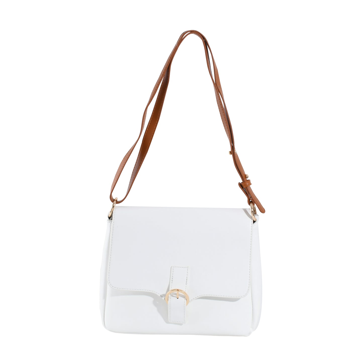 Plain Cross Body Bag-White 2048