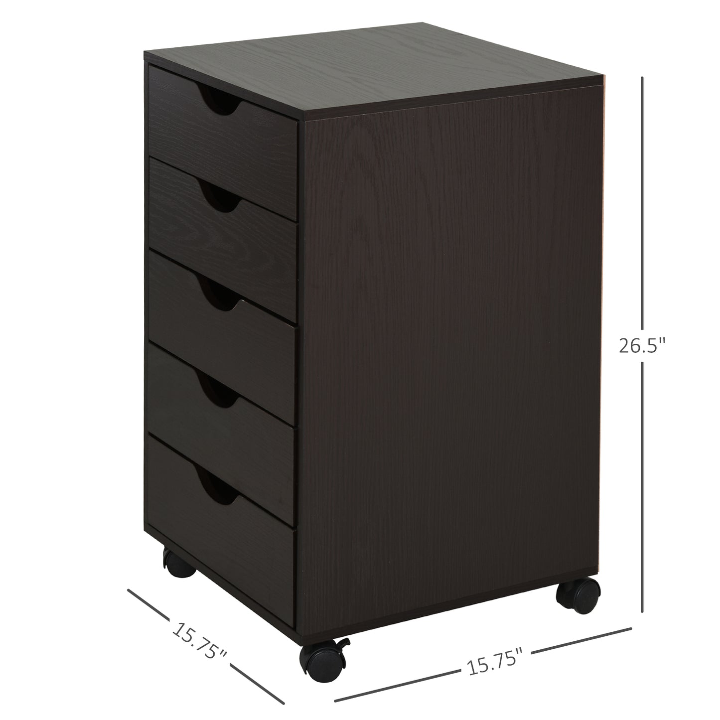 5 Drawer File Cabinet Storage Organizer Filing Cabinet with Nordic Minimalist Modern Style & Wheels