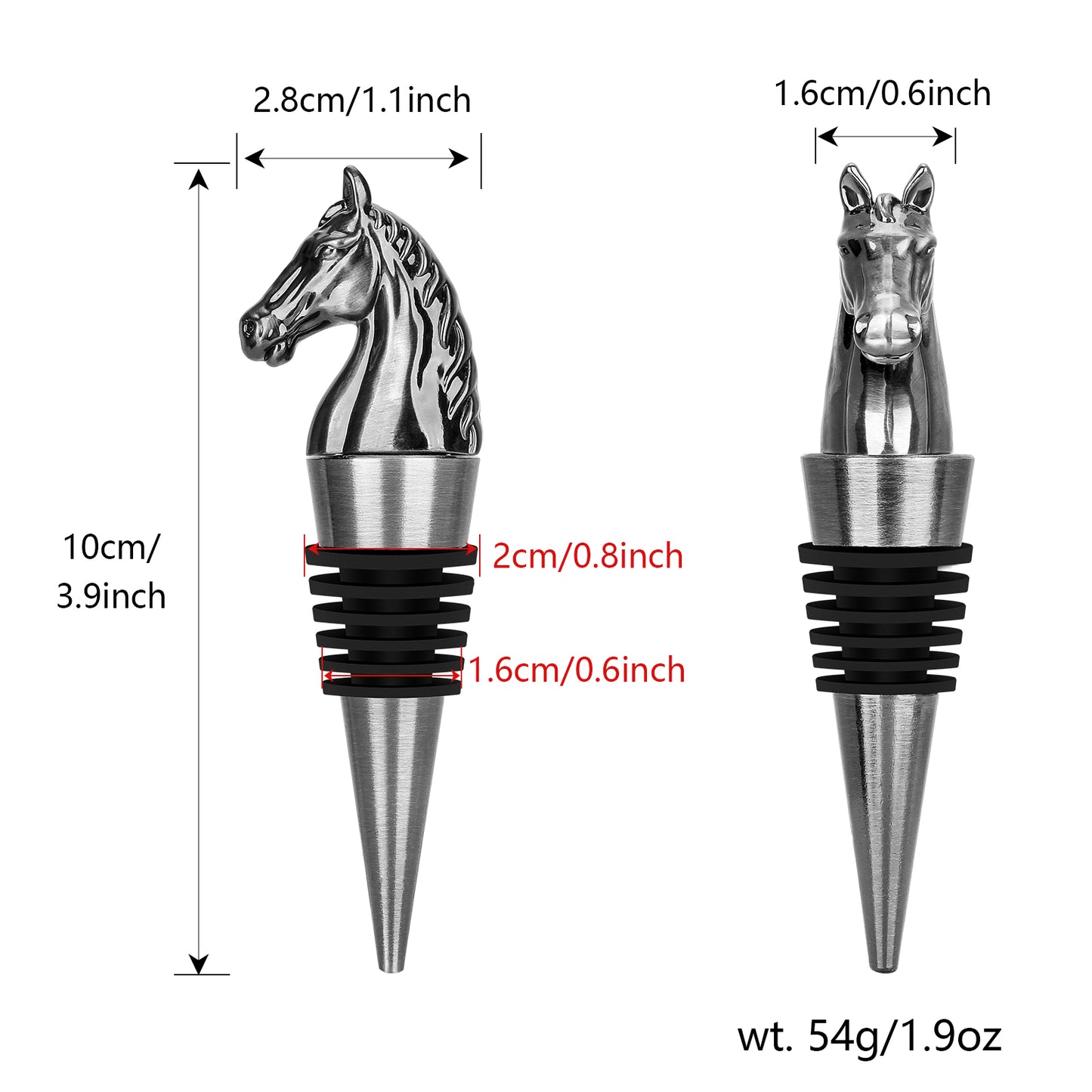 Luxury Horse Head Wine Bottle Stopper Animal-shaped Wine Stopper For Preserving Red Wine, A Kitchen Storage Gift, A Birthday Gift For Universal Wine Preservation Supplies.