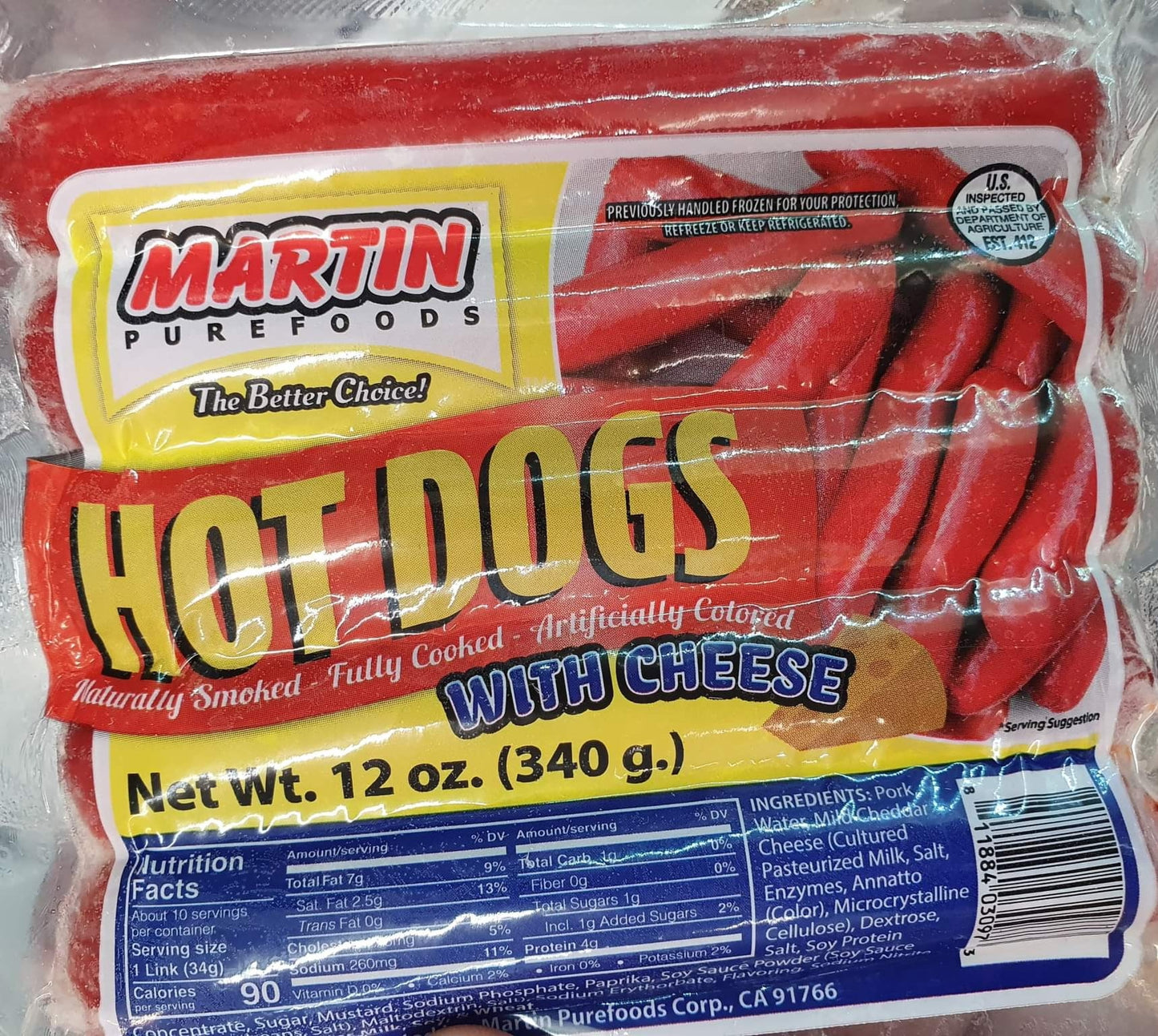 Martin Purefoods hotdog with Cheese