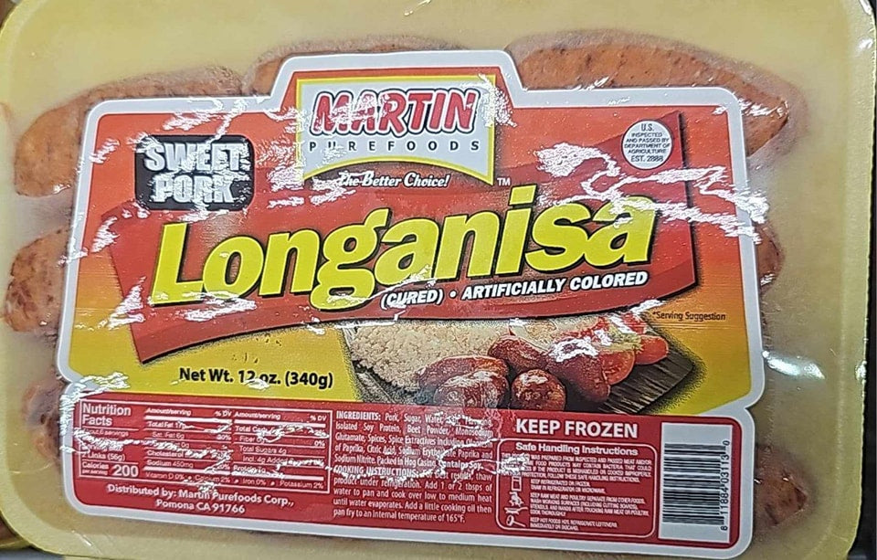 MARTIN PUREFOODS LONGANISA SWEET PORK