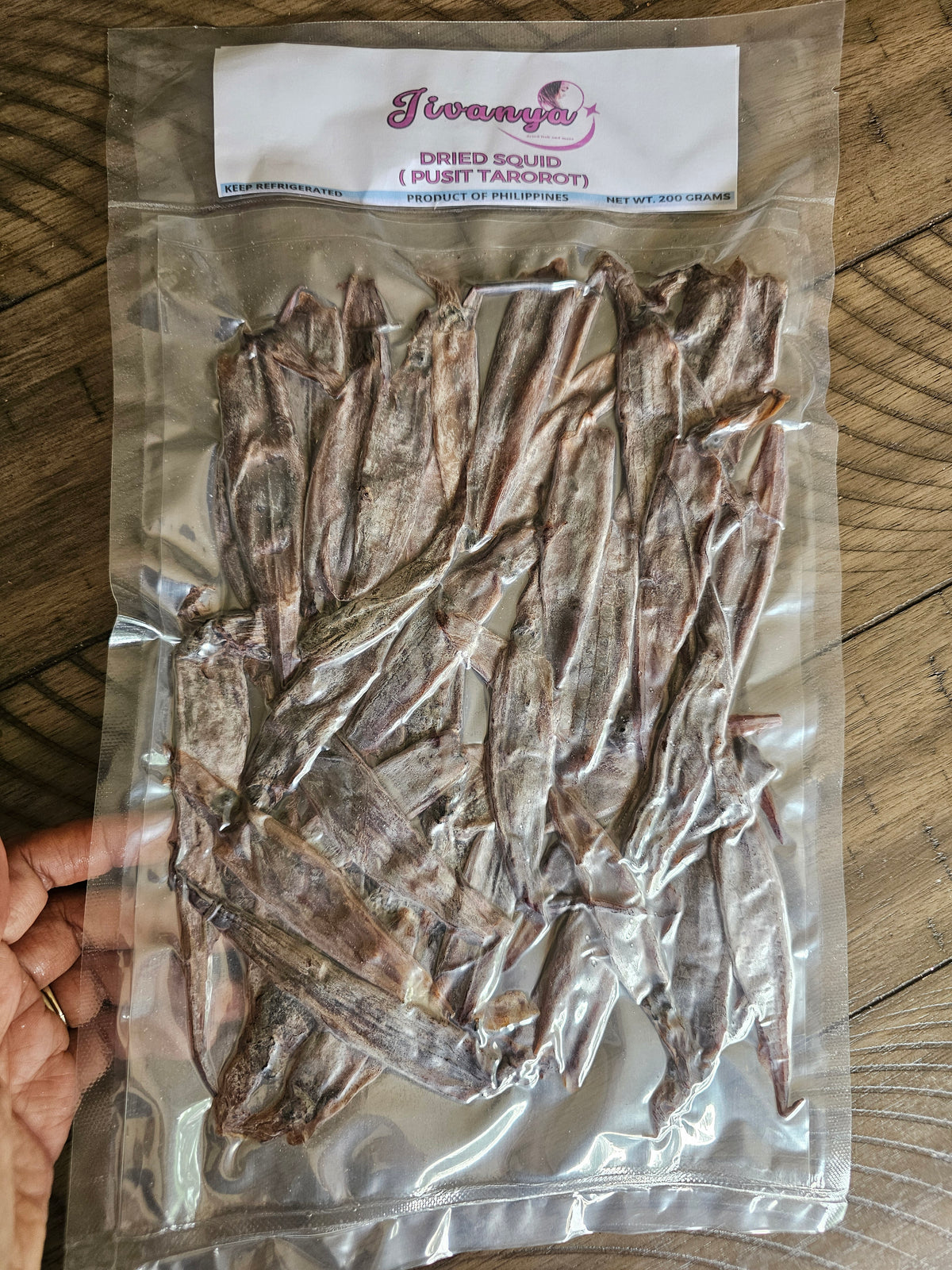 Jivanya Dried Tarorot - Ballpen Squid - 200 grams - 7.05 oz