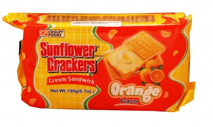 SUNFLOWER CRACKERS CREAM SANDWICH ORANGE